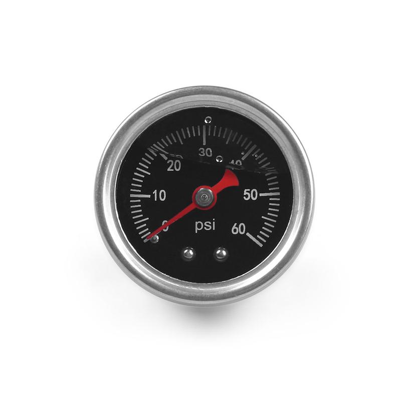45mm Gauge Adjustable Fuel Pressure Regulator Gauge 0-60psi 0-100psi Liquid Chrome Black Universal
