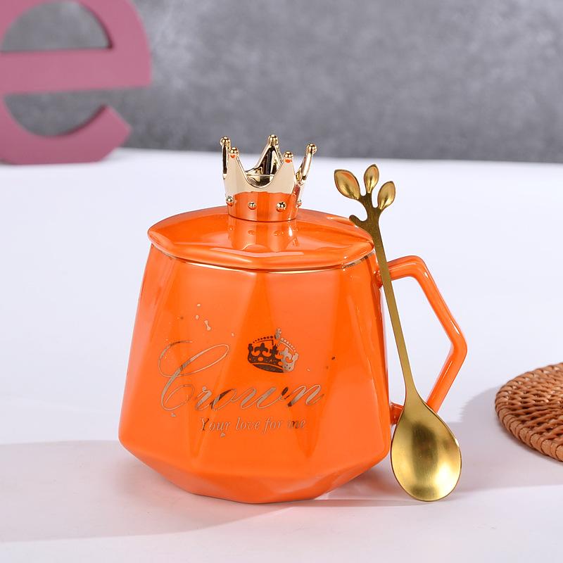 

Cup Souvenir Gift Diamond Ceramic Mug Marble Water Cup with Lid 301-400ml