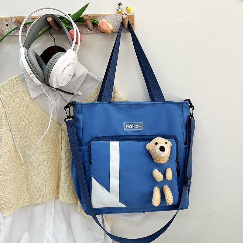 Damen Tasche große Kapazität Studentin neue Umhängetasche Kontrastfarbe Umhängetasche Tragetasche