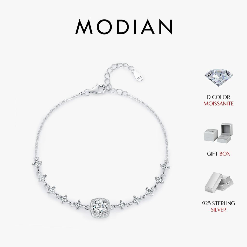 MODIAN 0.8CT D Moissanite Luxury Bracelet 925 Silver Halo Bracelet For Women Bridal Wedding Statement Jewelry