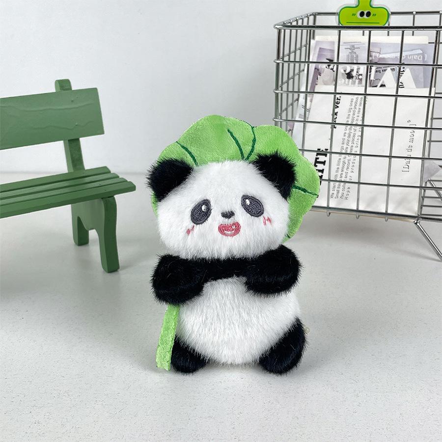 Mini Panda Charming Plush Toy Keychain Cute Animal Accessory For Bags And Cars