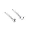 S999 Pure Silver Round Stud Earrings for Women - High-End Cartilage and Ear Piercing Needles to Prevent Clogging