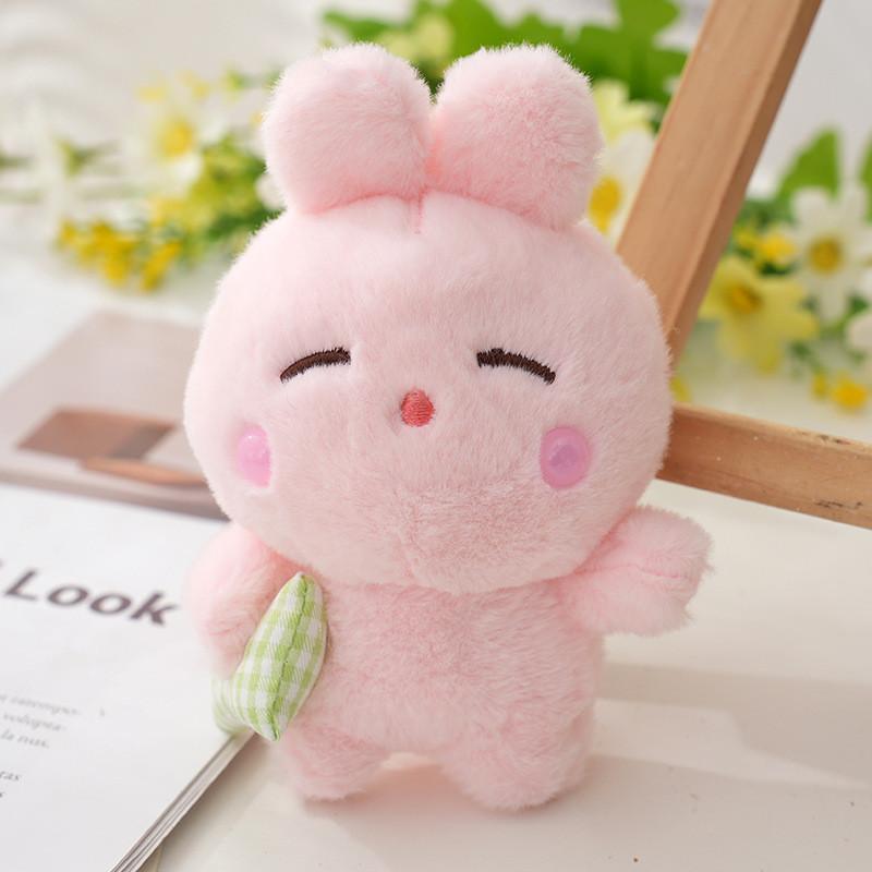 Cute Long Plush Bunny And Bear Keychain Adorable Cartoon Animal Stuffed Toy