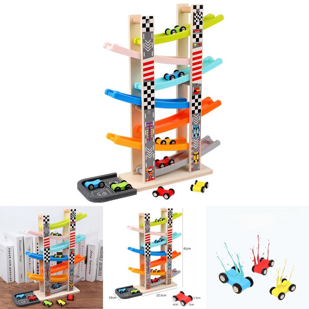 Wooden Gliding Car Toy For Kids With Inertia Track And Parentchild Interaction For Ages 1 To 4