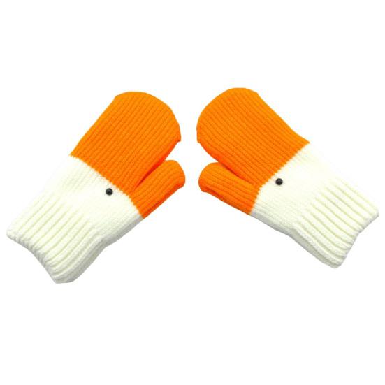 1 Pair Funny Knitted Gloves Goose Design Thickened Plush Lining Warm Gloves Non-Slip Performance Props