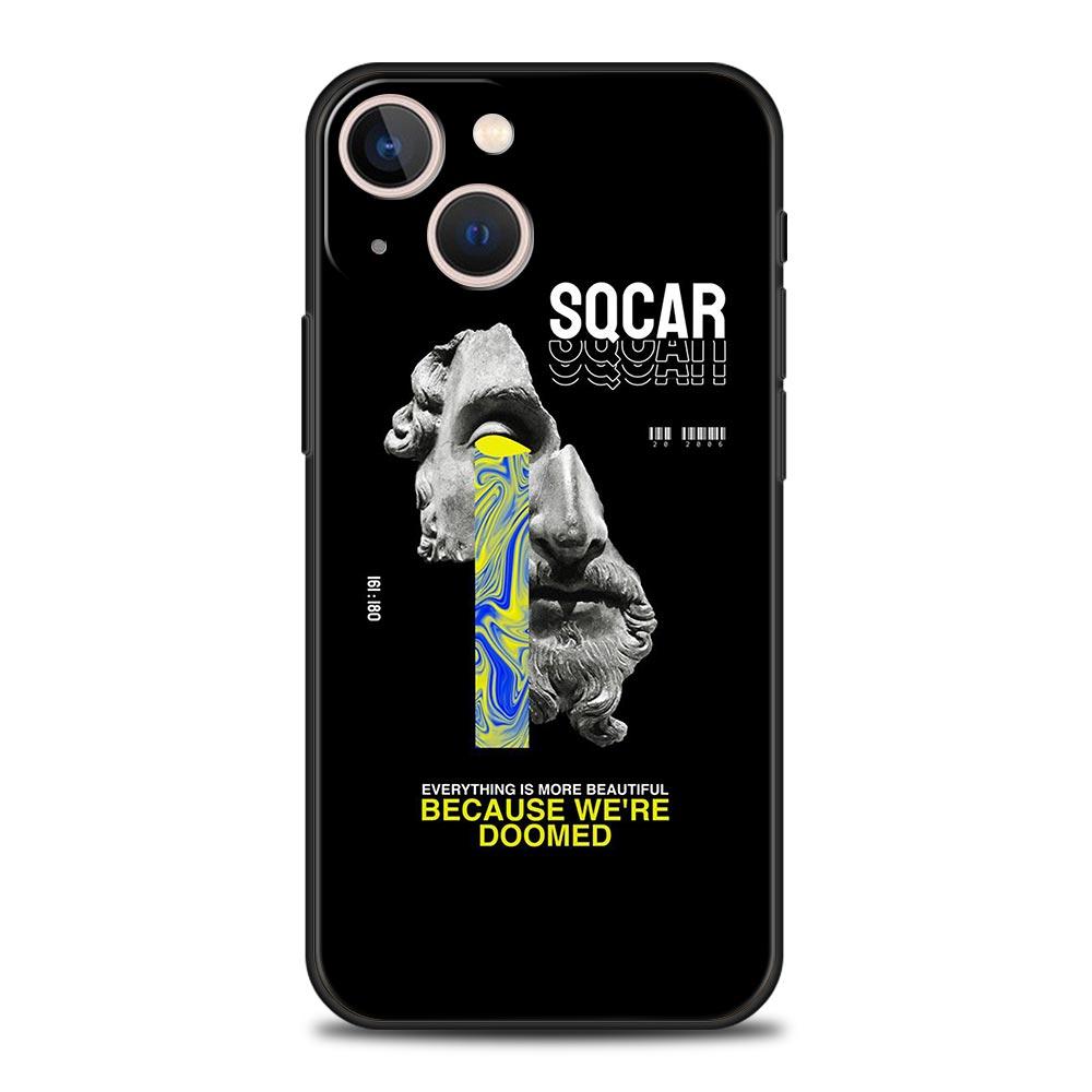 

Cartoon Statue Abstract Art Phone Case Cover for iPhone 17 16 15 14 13 12 11 Pro Max 17 Air Plus Shockproof Soft TPU Shell Capas iPhone 16