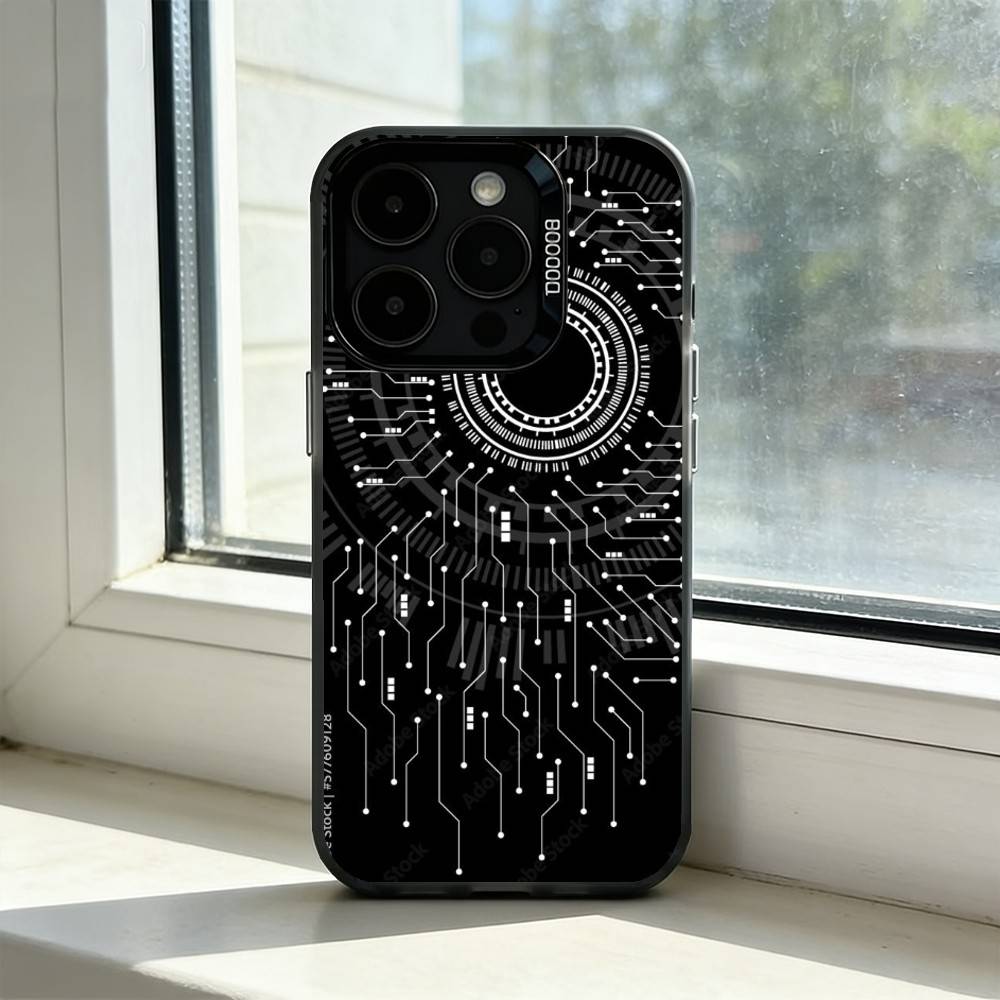 

Inside Circuit B-Board Phone Case For iPhone 17,16,15,14,13,12,11 Plus,Pro Max,XS,Colorful Silver Black Cover iPhone17air