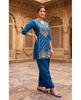 Women Polyester Ethnic Top Pant Set Party Wear Bollywood Tunic Kurti Cord Set Dress