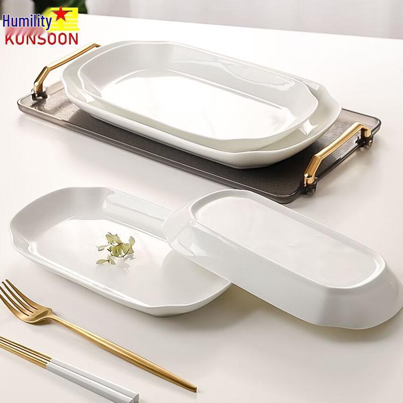 10-inch Pure White Ceramic Fish Plate
