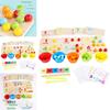 Wooden Multifunctional Arithmetic Clip Bead Learning Board Kid Puzzle Toy Set For Cognitive Development