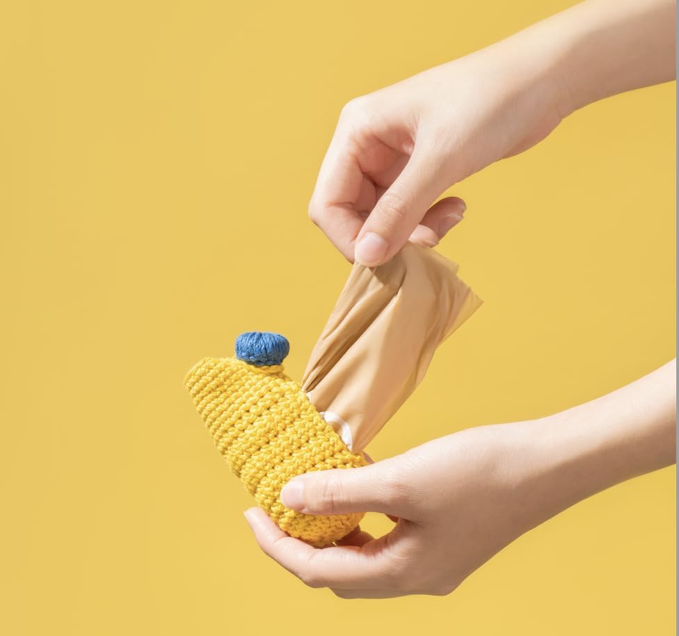 Fluffy tofu Handmade pet poop garbage bag storage case made in Cute color poop bag Portable for walking Leash and toy Pet Small Medium Large dog