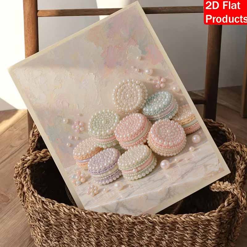 Pastel Pearl Macaron Diamond Painting Art Kit DIY Gemstone Beading Craft Kit Home Wall Decoration