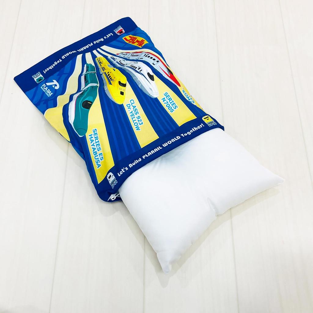 MORIPiLO Plarail Pillow 40x30cm Washable with Cover Stuffed Cushion Character Goods Blue Morishita 4621528 Children's Approx.