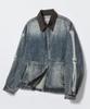 Travel Skeleton Denim Zip-Up Jacket Indigo Blue