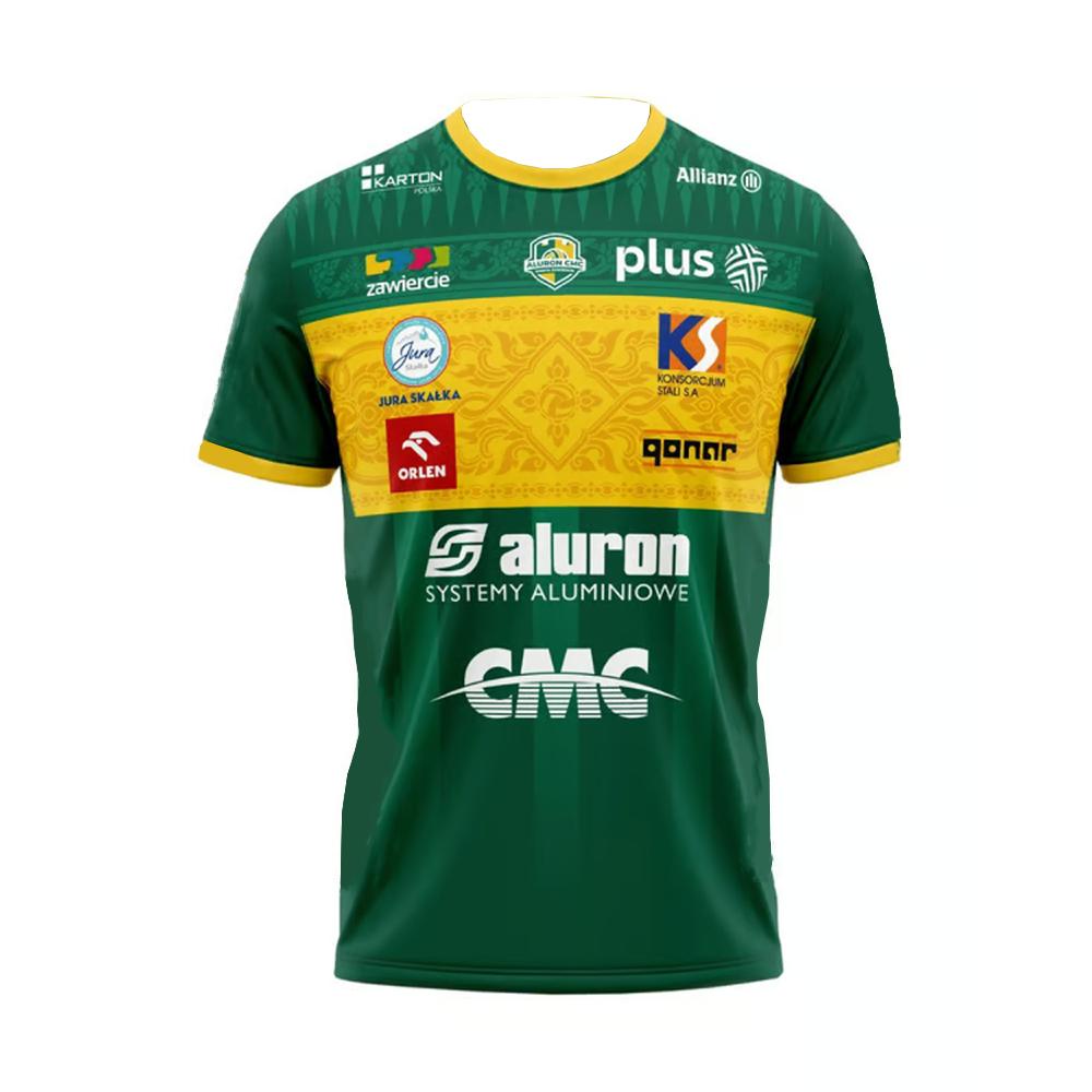 Men's Quick Drying T-Shirts 25-26 Aluron CMC Warta Zawiercie Volleyball Sportswear Training Wear Comfortable Gym Tops for Men