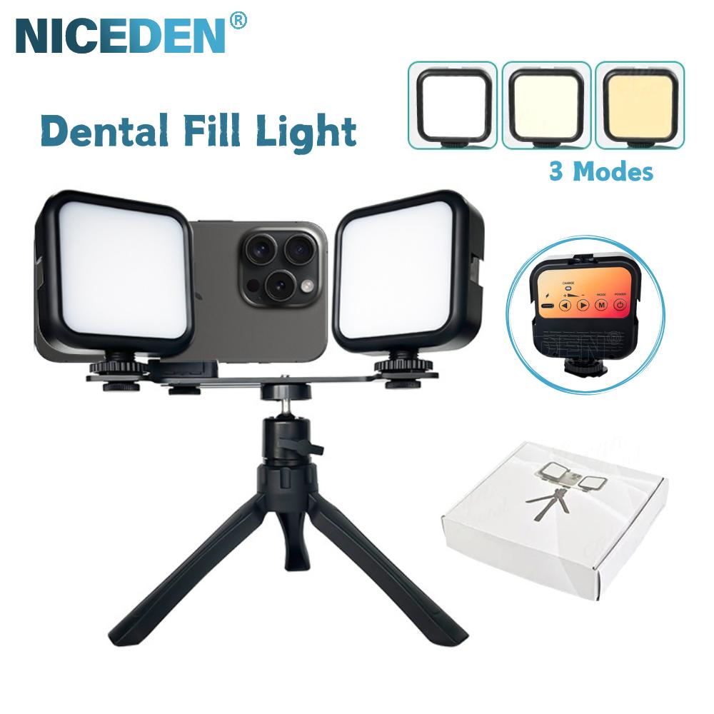 Niceden Lampada per otturazione orale dentale Fotografia intraorale Luce LED per colorimetria dentale Foto Video