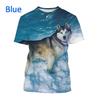 Summer New Funny Pet Dog Husky 3D Printing T-shirt Fashion Unisex Casual Harajuku Street Style Round Neck Short-sleeved T-shirt