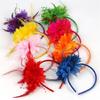 Sparkling Feathered Hairhoop Hair Ornament For Carnivals Celebration Soft Elastic Band Bright Color Hairband for Event