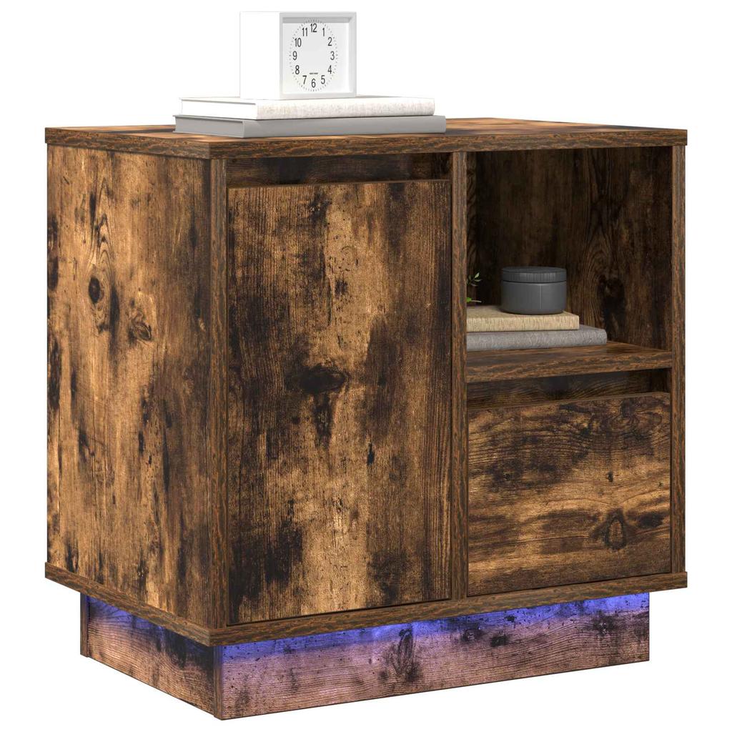 Nightstand 2 Pcs Smoked Oak 50 X 34.5 X 50 Cm