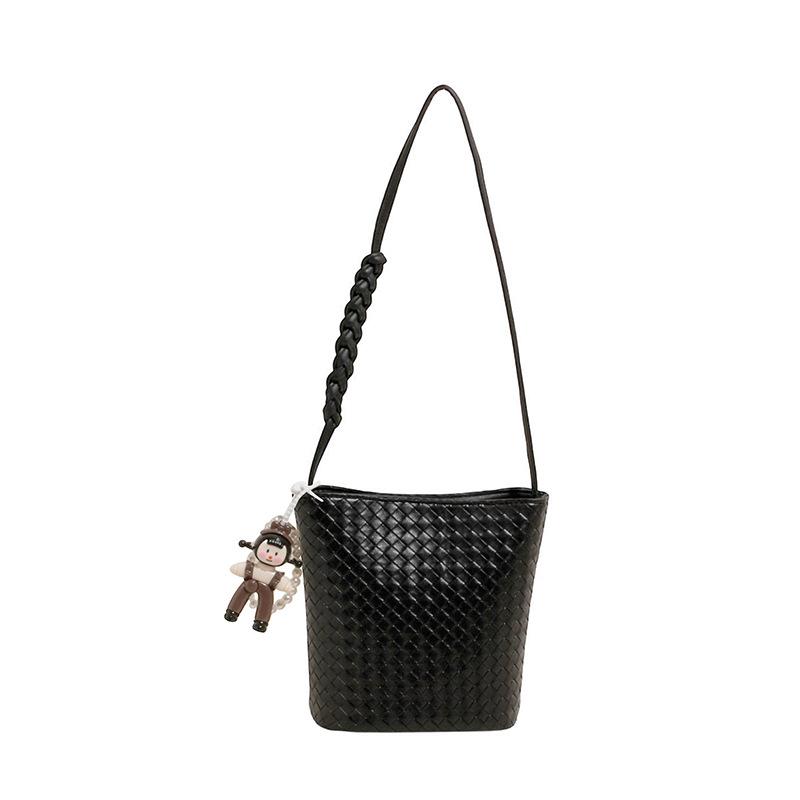 

Плетеная сумка для мобильного телефона, женская летняя модная универсальная мини-сумка через плечо высокого класса no pendant чёрный