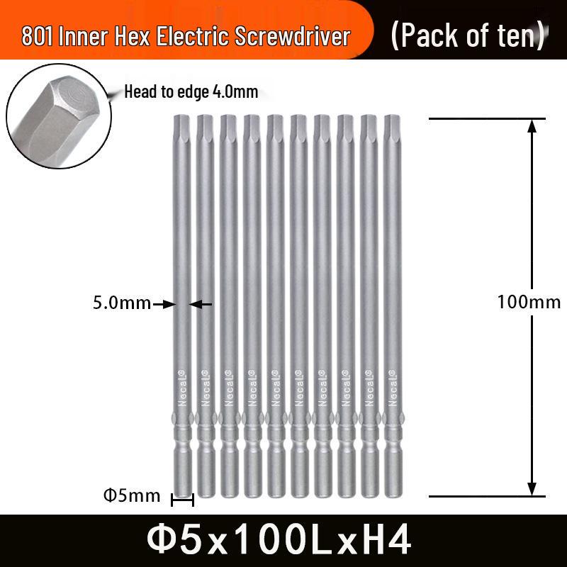 Nigao 801 5mm Hex Socket Electric Screwdriver Bit S2 Hardened Tool
