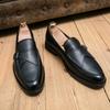 New Men Loafers Brown Black Round Toe Slip-On Men Dress Shoes Business Handmade Wedding Size 38-44