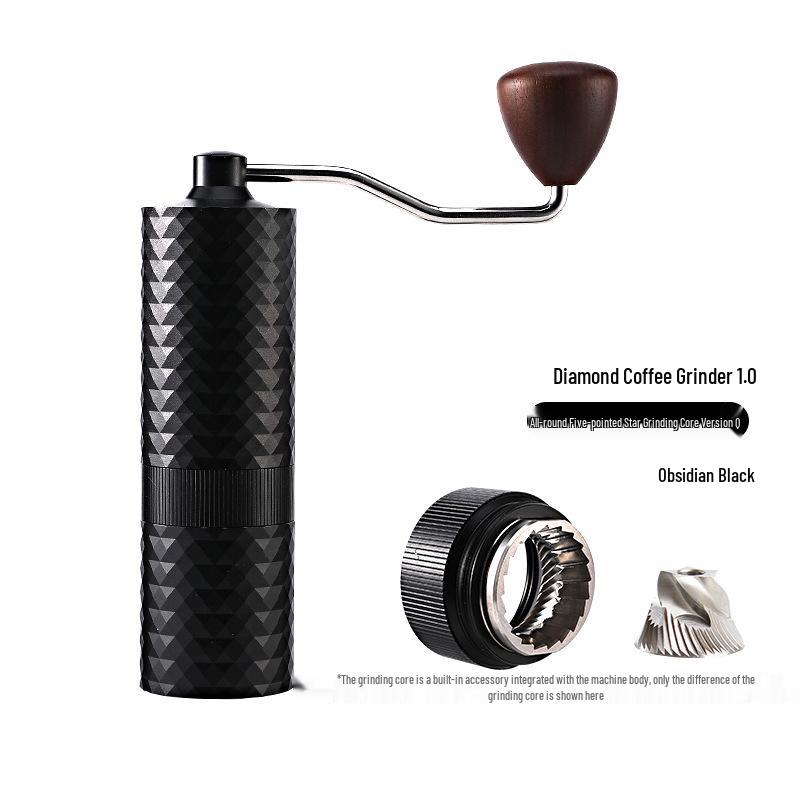 Diamond 2.0 Hand-Crank Coffee Grinder: 7-Angle Manual Bean Grinder Machine