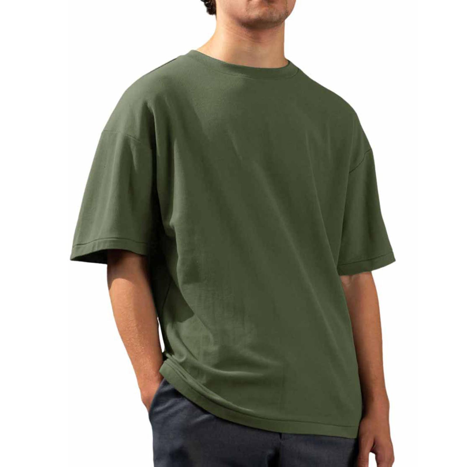 Мужская летняя короткая приталенная модная дышащая мужская рубашка L армия зеленый 1198₽