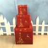 Cartoon Style Festive Christmas Gift Boxes Set Of Three For Holiday Decor Gifts And