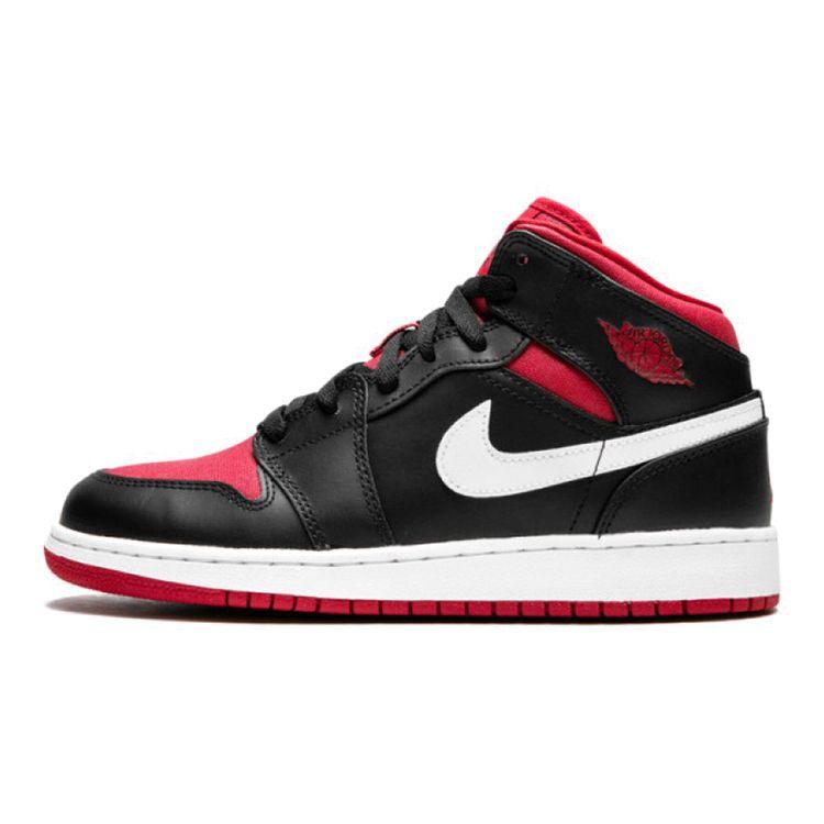 

Детские кроссовки Air Jordan 1 Retro Mid GS Black Red White Gym-Red-White 554725-020