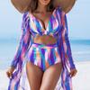 New Cover Belly Bikinis Female Three-Piece Swimsuits Women's High Waisted Swimwear Beach Swimming Wear Bathing Suits Pool Bather