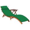 Day and Night - Day and Night Garden Lounger with Table and Cushion In Solid Acacia Wood