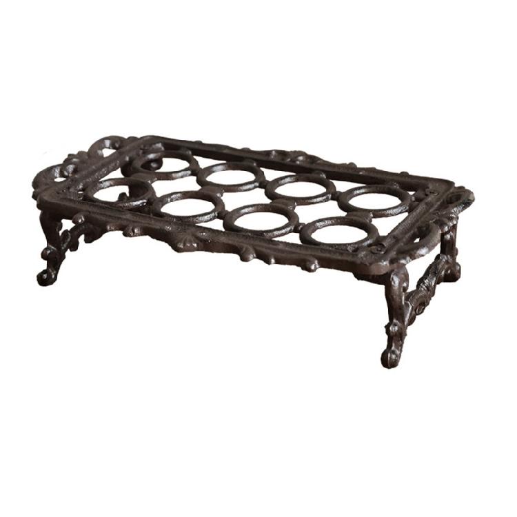 Durable Cast Iron Retro Eggs Holder Rooster Figurine Eggs Storage Rack For Farmhouses Kitchens Decors Organizers