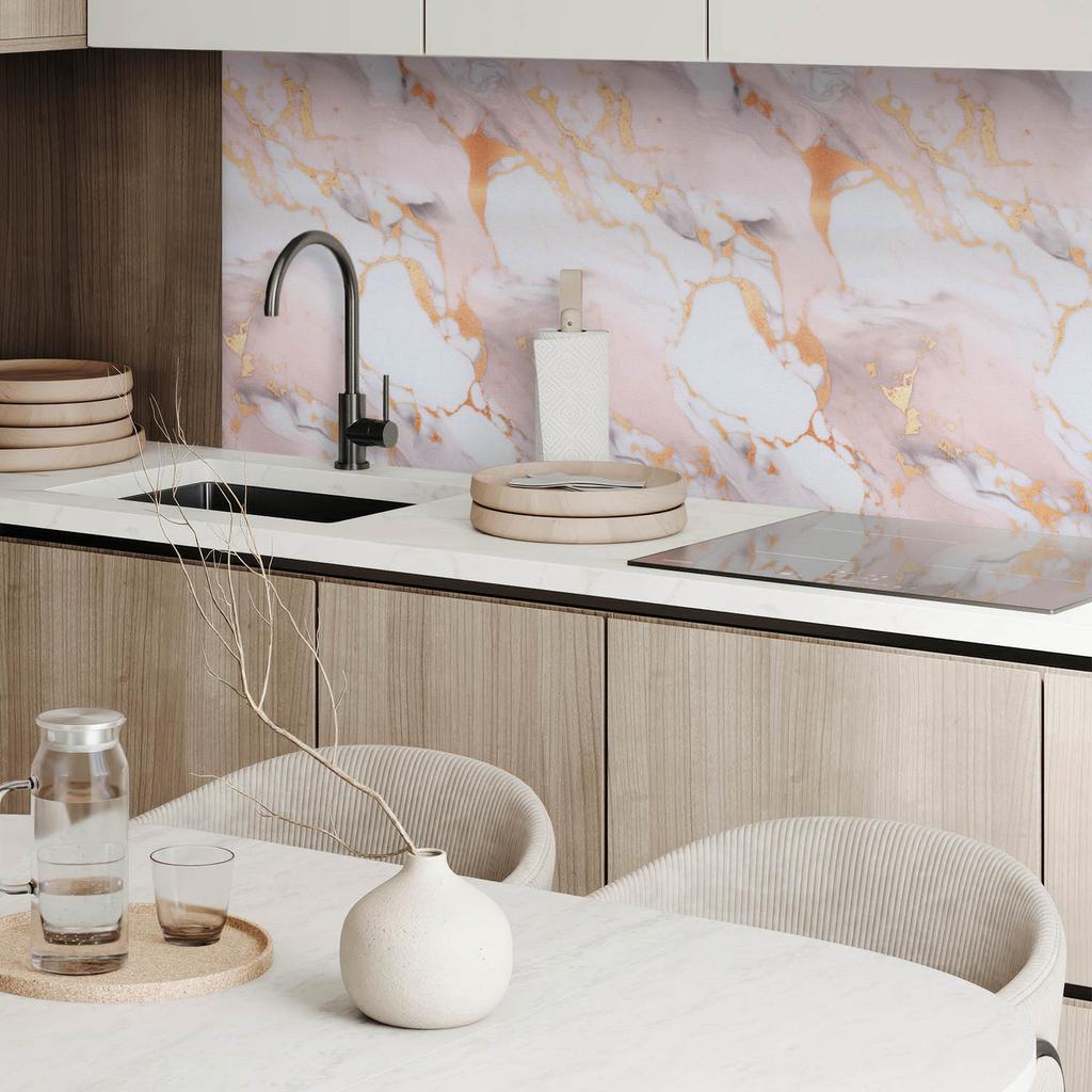 Naklejany Panel Pcv Z Motywem Idealny Do Przedpokoju 120X60 Cm Wzór Marmurowy Z Akcentami