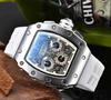 Iridescent Wine Barrel Men's Multifunctional Waterproof Watch