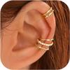 4 Stück Ohr Manschetten Ohne Piercing 14 Karat Vergoldete Ohr Manschetten Ohrringe für Damen Ohr Manschette für Nicht Durchstochene Ohren Clip-on Knorpelohrring