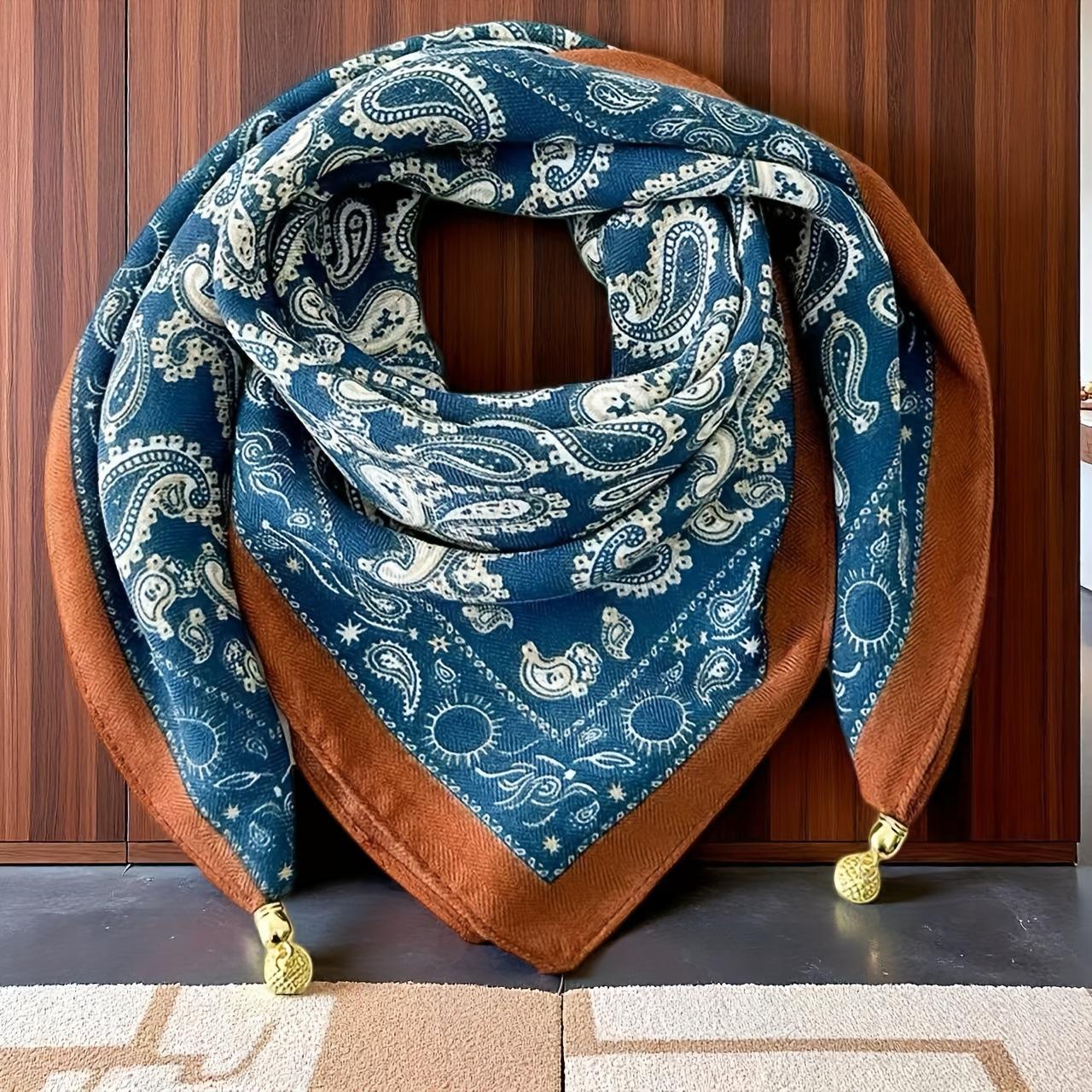 

Women s Suction Button Square Scarf Printed Scarf Printed Temperament Square Scarf one size