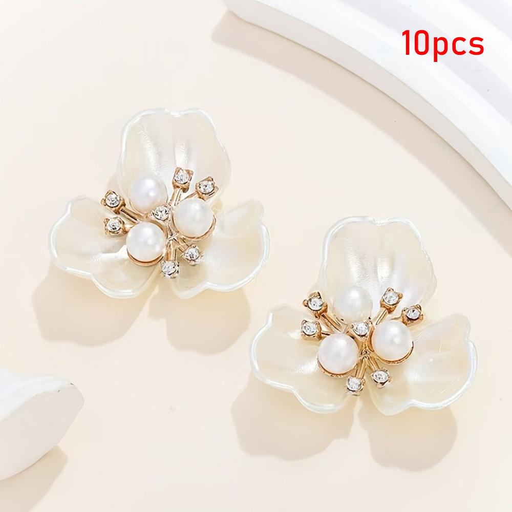 

10pcs Luxurious Imitation Pearl Shell Headpieces Small Grab Clips Bangs Clips Spring Clips Accessories Women s Hair Accessories