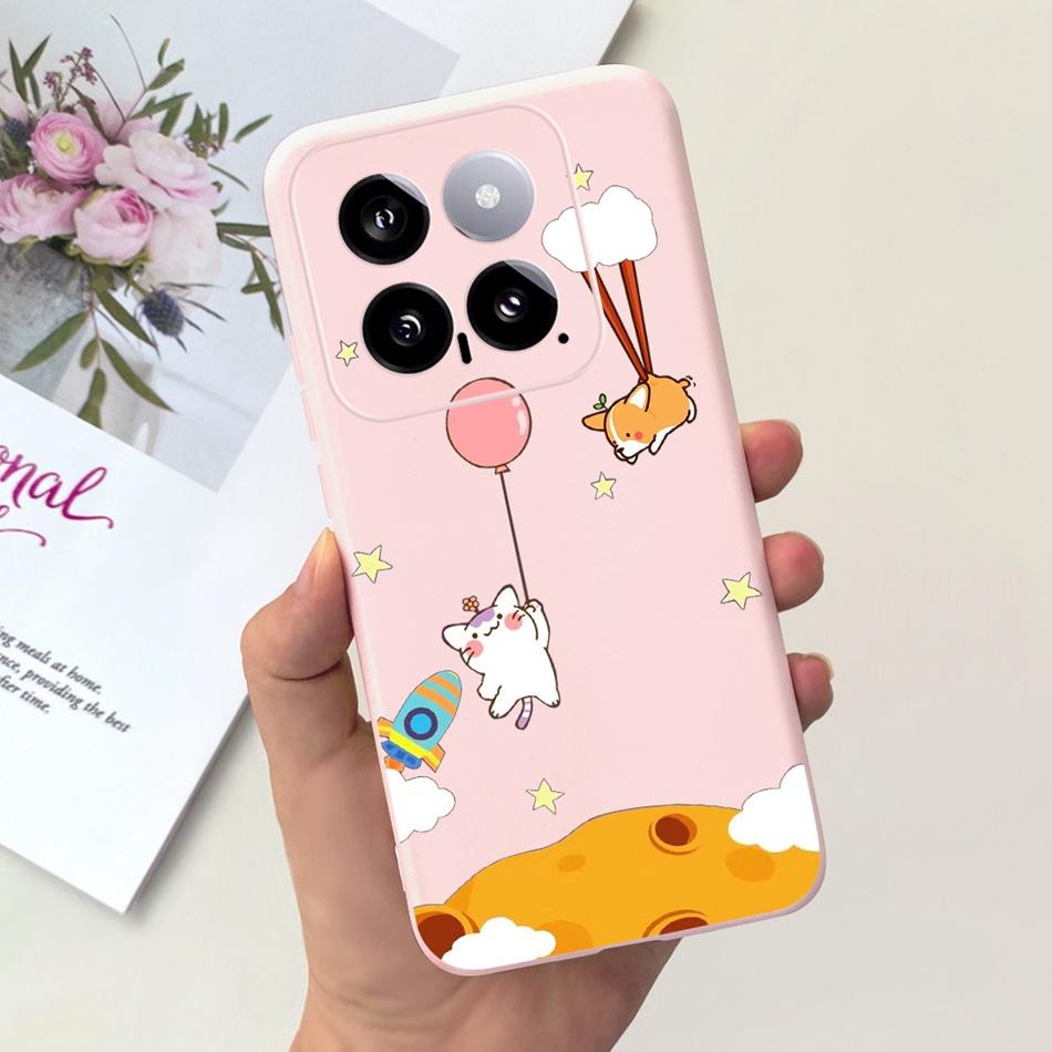 For Xiaomi 14 Phone Case Xiaomi Mi 14 5G Mi14 2024 Cute Cat Cartoon Jelly Silicon Soft Protective Back Cover