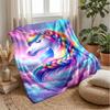 Rainbow unicorn Theme blanket Lightweight Warm Flannel Blanket Decorative Throw Blanket for Home Decoration