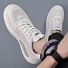 Fashion Summer Genuine Leather Hallow White Sneakers for Men Fashion Casual Air Cushion Platform Shoes Male Lace Designer Shoes Man