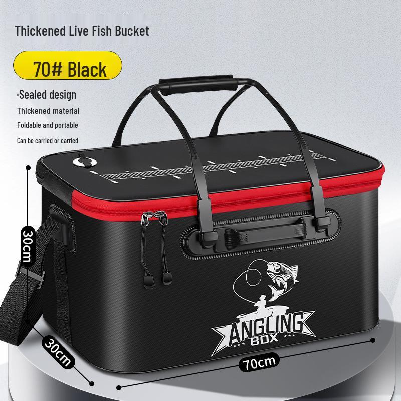 Multi-functional EVA Folding Fish Bucket: Live Fish Protector & Tackle Box.