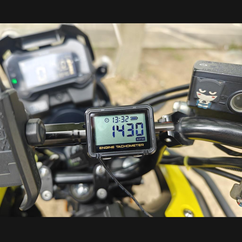Waterproof Digital Big Screen Engine Tachometer Motorcycle Multifunction Tach Hour Meter RPM SVC Clock For Boat Moto With Clip