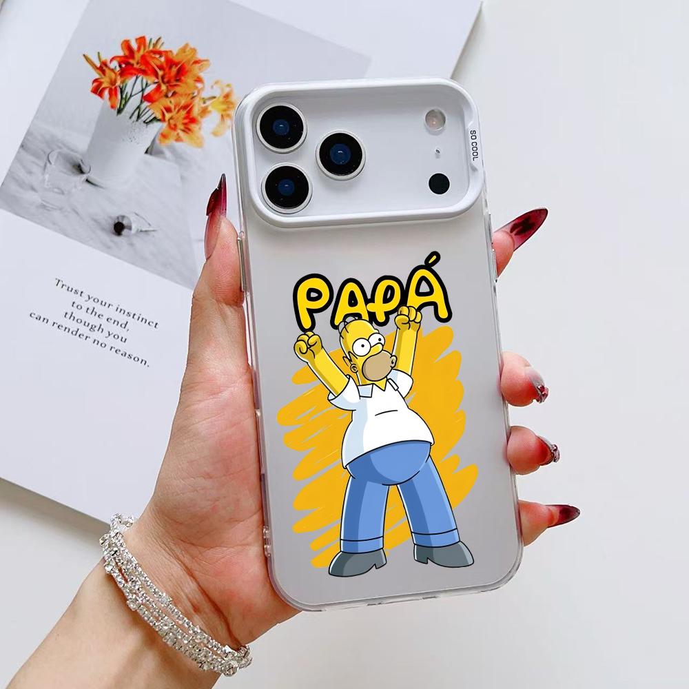 Cute S-SimpsonS Family Phone Case For iPhone 17 16 15 14 13 12 11 Pro Max Air Matte Laser Aurora Shockproof Funda