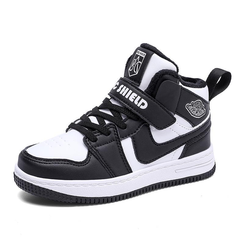 

Високі кеди для хлопчиків: Зимовий Новий Стиль, Теплий Оксамит, Нековзкі Спортивні Кросівки для Дітей Середнього та Старшого Віку Size 39, 25.0 cm