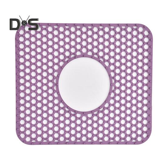 Siliconen gootsteenmat met centrale afvoer, hittebestendig, flexibel en antislip ontwerp, gemakkelijk schoon te maken, herbruikbare gootsteenbeschermmat