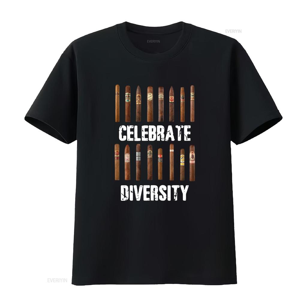 Celebrate Diversity Cigar Smoking T Shirt Funny Lover Design for Enthusiasts vintage Washed Breathable Casual designer clothes