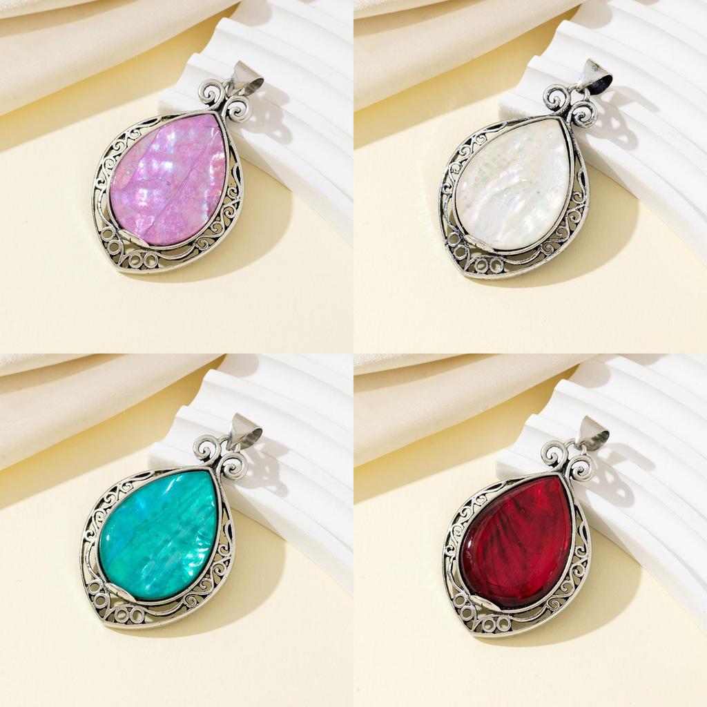 Water Drop Shell Alloy Pendant Necklace With Electroplating For Fashionable Women