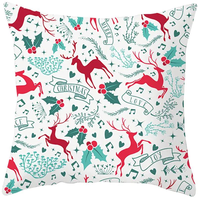 Wesołych Świąt wzór nadruku poszewka na poduszkę do domu salon sofa dekoracja kwadratowa poliestrowa poszewka na poduszkę