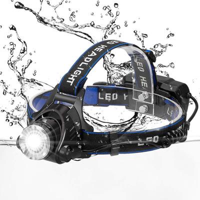 Superhelle LED Angelstirnlampe, Campinglicht, 3 Beleuchtungsmodi, unterstützt Teleskop-Zoom.